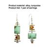 1 Pair Women Hook Earrings Turquoise Collection Decorative Sturdy Anti-rust Vintage Style