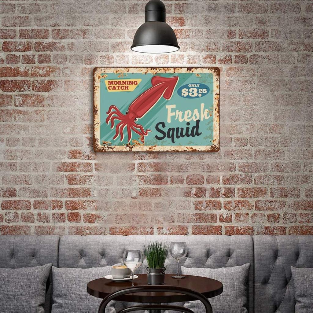 1-Pack Distressed Nostalgia Metal Sign, 20×30cm and 30×40cm, Aged Rustic Wall Decor for Cafe, Pub or Kitchen