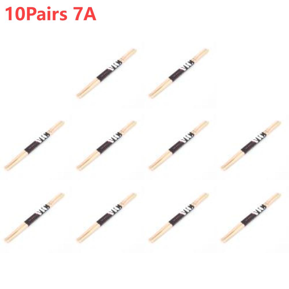 1-10Pairs Beginners Drumsticks Consistent Weight and Pitch Jazz Drum Sticks Wood Tip American Hickory Drumsticks for Percussion