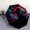 1pc Skull Roses Pattern Automatic Open/Close Umbrella - Compact Travel Umbrella, 8-Rib Heavy-Duty Construction, Ideal Gift, Outdoor Accessor