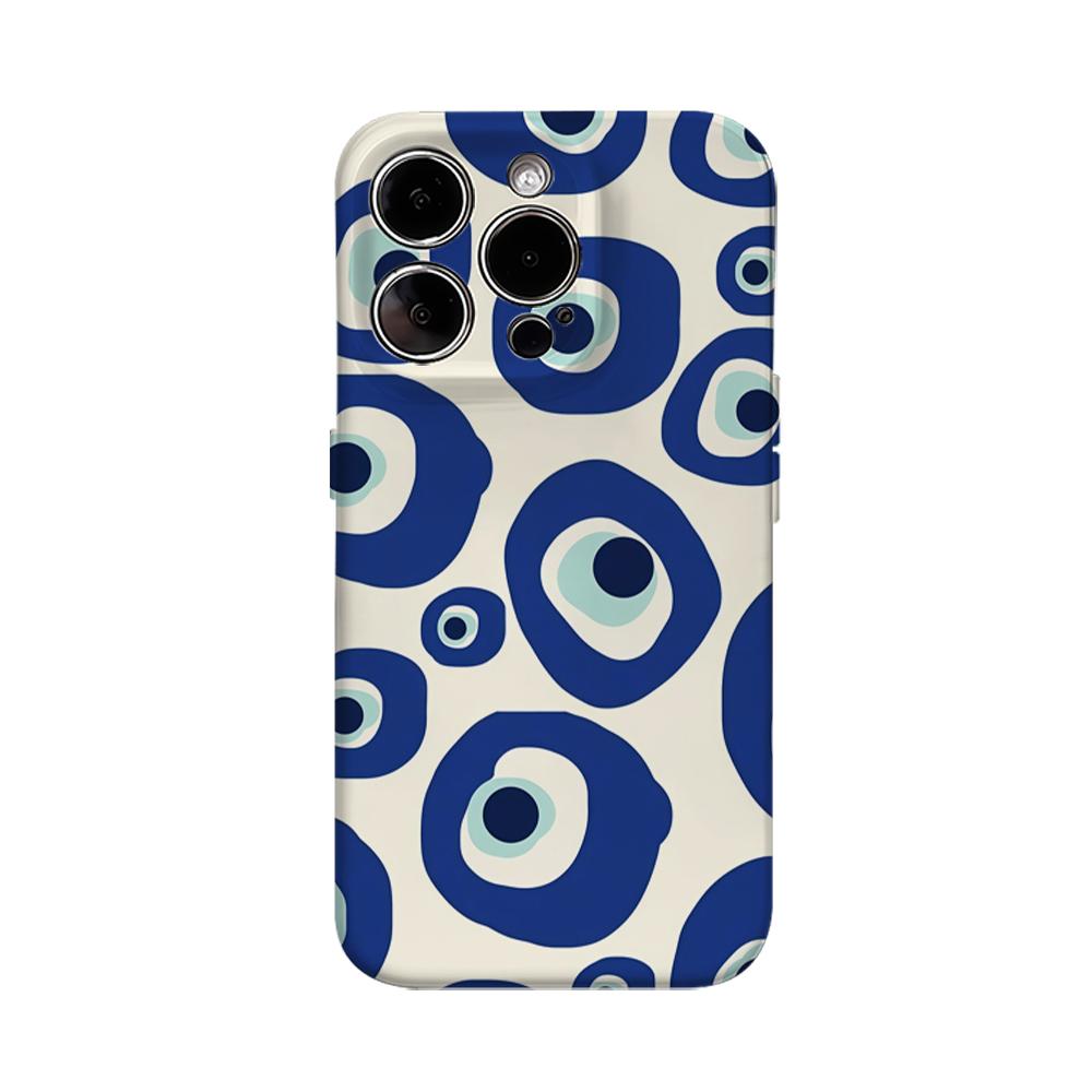 Blue Eye Dot Phone Case for IPhone 16 15 14 13 12 11 X XS XR XSMAX 7 8 Pro Max Plus Double-layer Back Cover