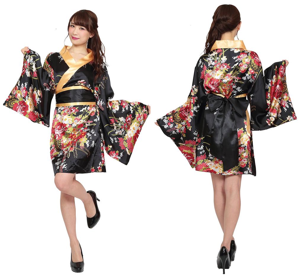 Kimono japonez pentru femei, cu design de graffiti, Party City Tokimeki, cu cutie neagră