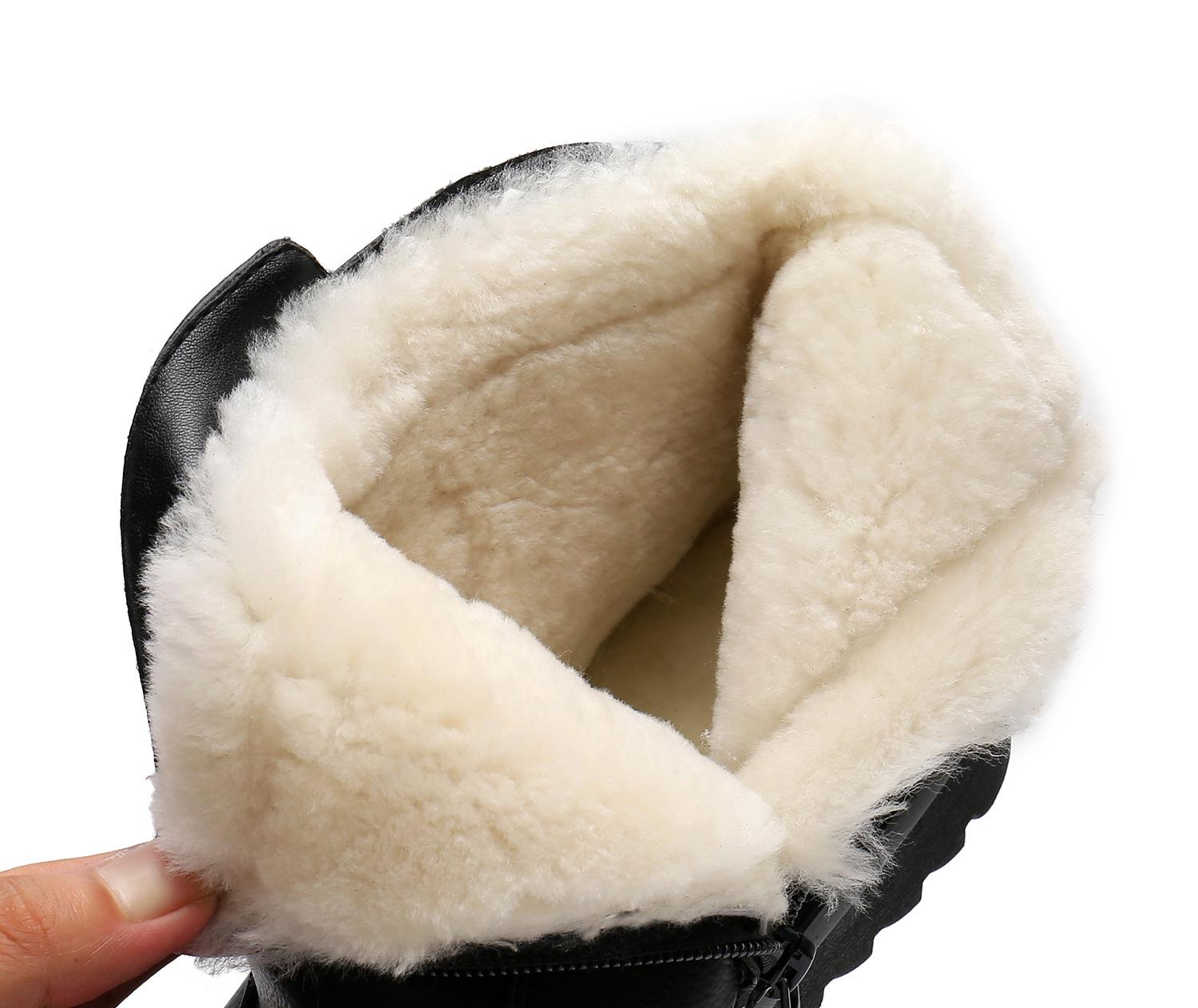 

Новые осенне-зимние туфли для мам среднего и пожилого возраста из шерсти и хлопка, мягкие нескользящие туфли из коровьей кожи, женские туфли с набивкой и утолщением 35