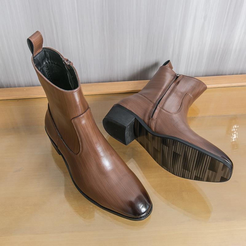 New Arrival Business Mens Botas Comfortable High Top Shoes Fashion Male Ankle Boots Sneakers Casual Leather Male Chelsea Boots