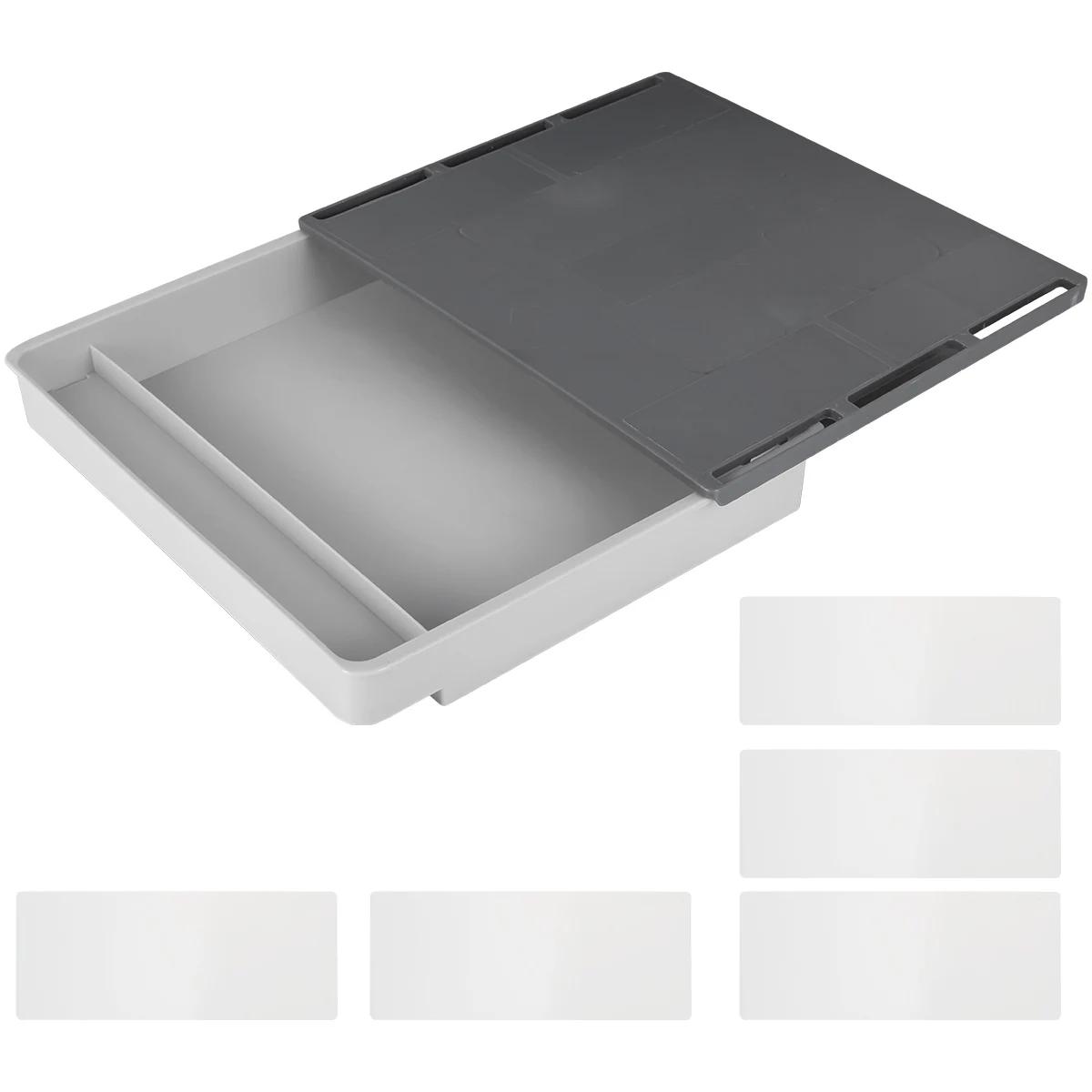 

1/2 шт. Подстольный ящик для хранения, скрытый самоклеящийся ящик для хранения канцелярских принадлежностей для офиса, домашнего органайзера, аксессуары 1Pcs серый