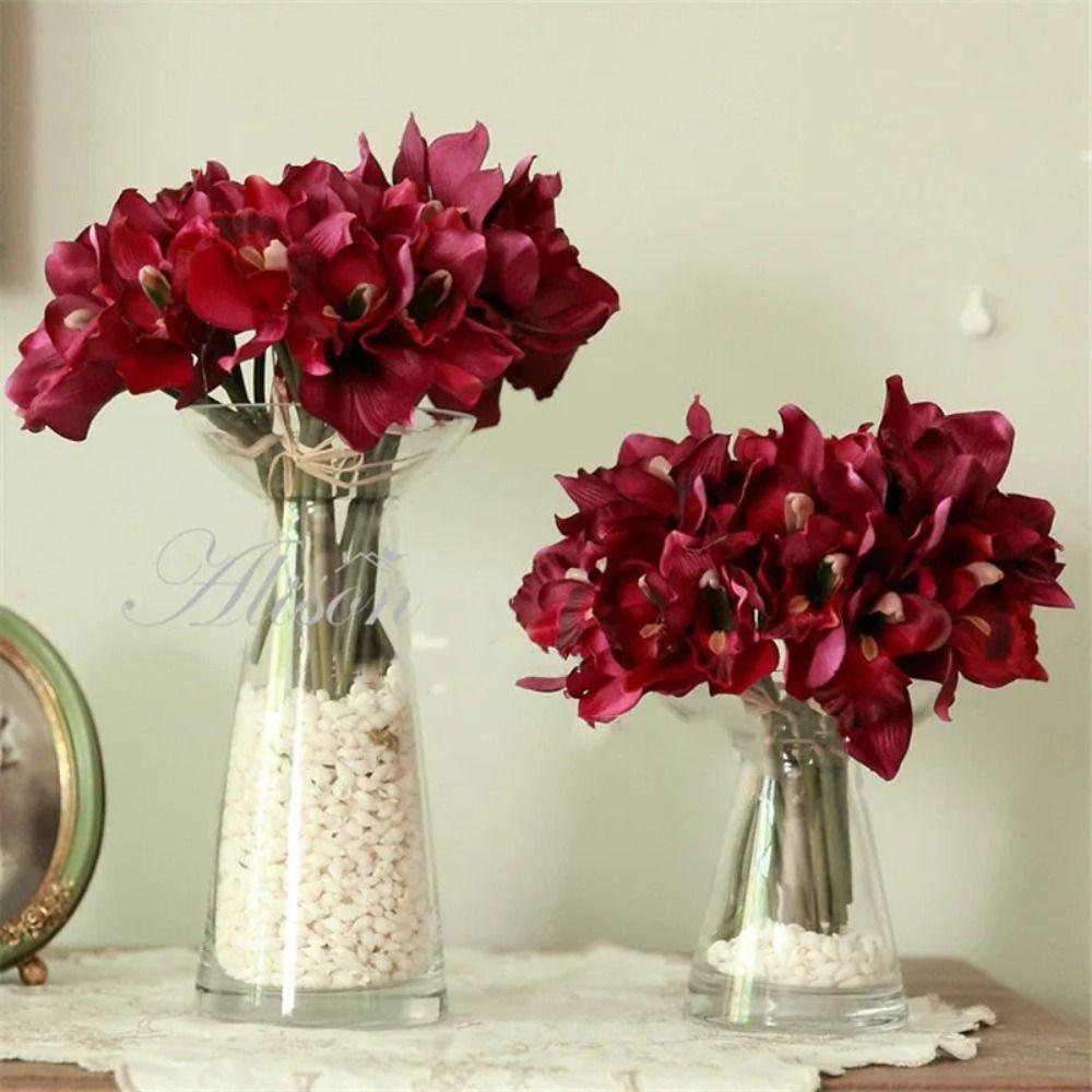 7 Heads Orchid Artificial Flowers Bouquet Fake Artificial Plants Fake Flowers  Wedding Party