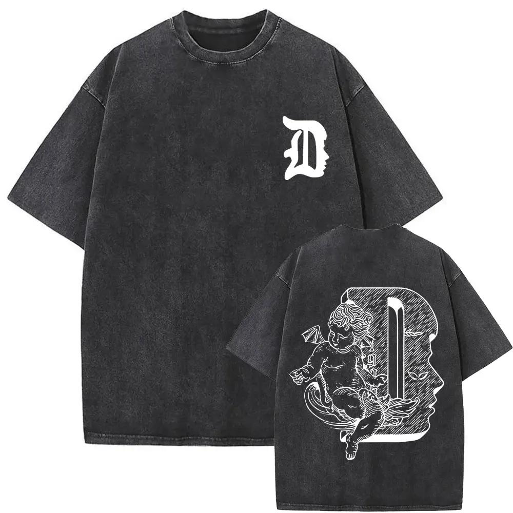 Washed Vintage Rapper Duki ADA Tour  T Shirt Mens Hip Hop Oversized Short Sleeve Tshirt Men Fashion High Quality Streetwear
