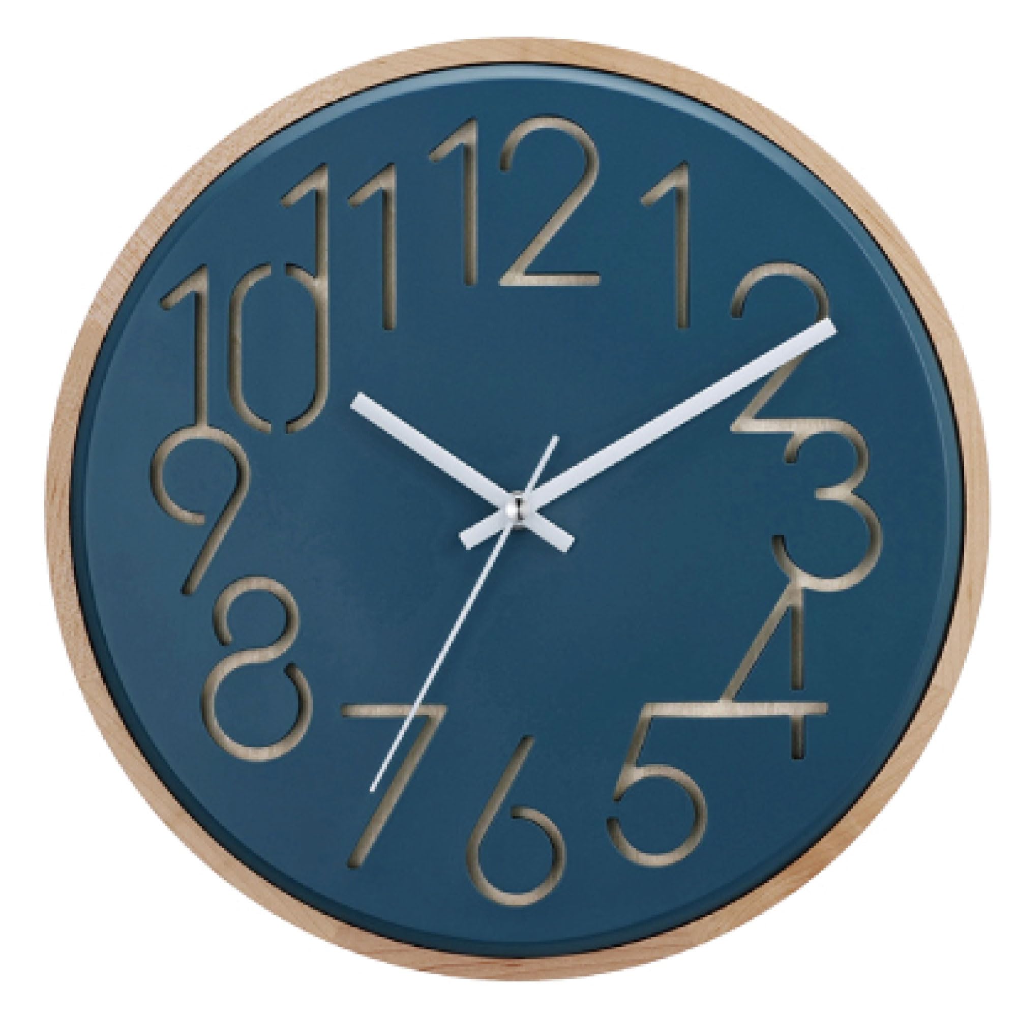 

Настенные часы Interform Nocca темно-синий белый дерево плавный ход диаметр 30 см CL-4341NV