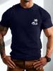 Chest Palm Wave Beach Small Print Unisexs Crew Neck Short Sleeve Summer Casual Basic Soft Daily Wear Comfort Fit Tee Shirt Top