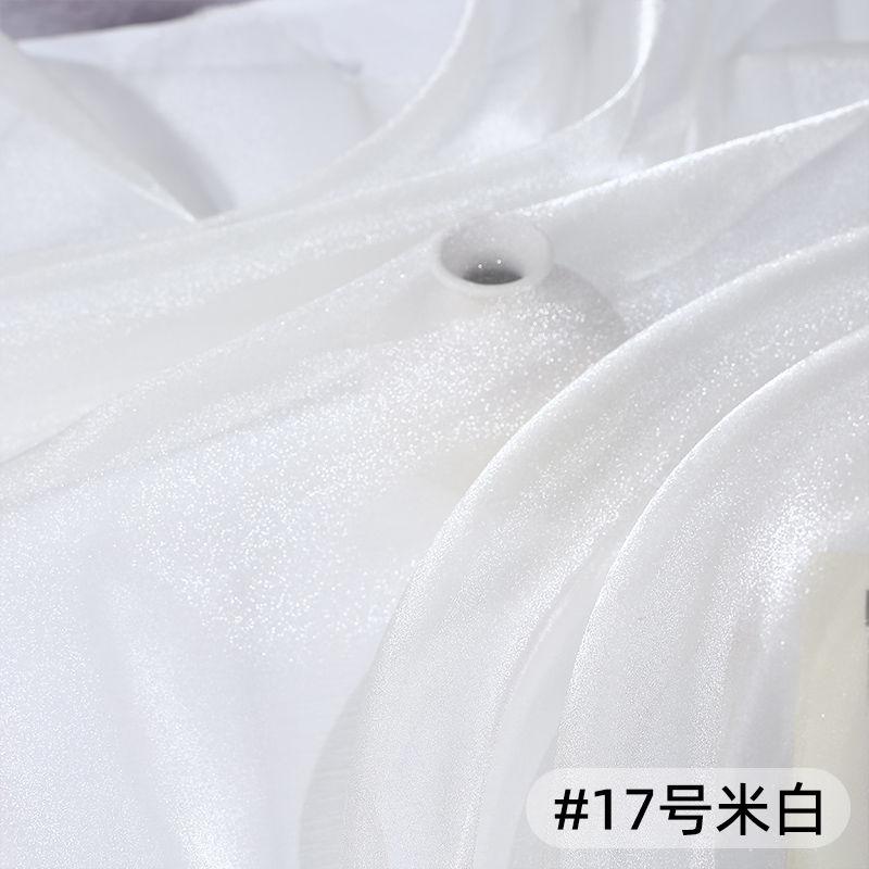 Thin Crystal Organza Fabric Per Meter for Summer Dress Stage Costume Scene Decoration Diy Sewing Soft Smooth Shiny Cloth Black