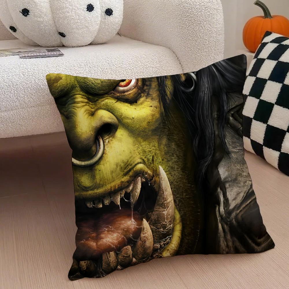 Game Epic WWorld of WWarcraft Cushion Cover Throw Pillow Cover Hidden Button Durable Polyester Chair Cushion