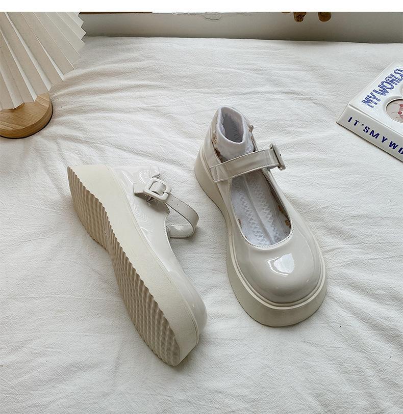 Big head and thick sole increase height Mary Jane small leather shoes women's summer 2025 new retro British style student jk single shoes