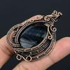 Blue Tiger Eye Pendant, 999 Copper Wire Wrapped Pendant Jewelry. Gift For Women Handmade Pendant Gemstone Jewelry