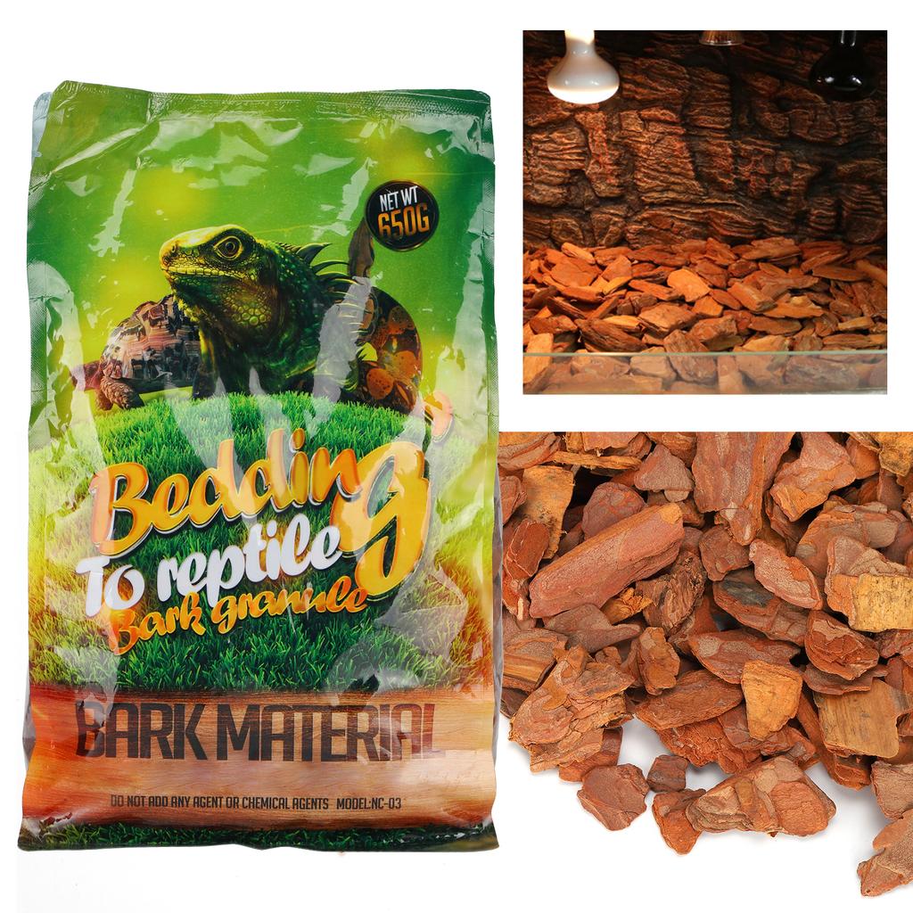 650g Beutel Wald-Gelände Rinde Feine Chips Natürlicher Holzstamm Gelände Substrat für ReptilienKleine Partikel