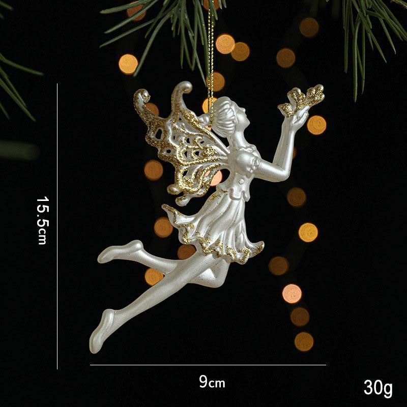 

Рождественские украшения Золотой порошок Сани Старик Ангел Лось Подвеска на елку Аксессуары Декоративная атмосфера Украшения angel