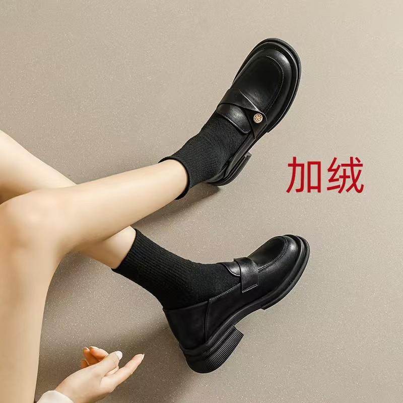 

[sheii Су Иньинь] Маленькие золотые монетки на толстой подошве наступают на пятку, ленивый толстый каблук, лоферы, женские маленькие кожаные туфли, повседневные 40