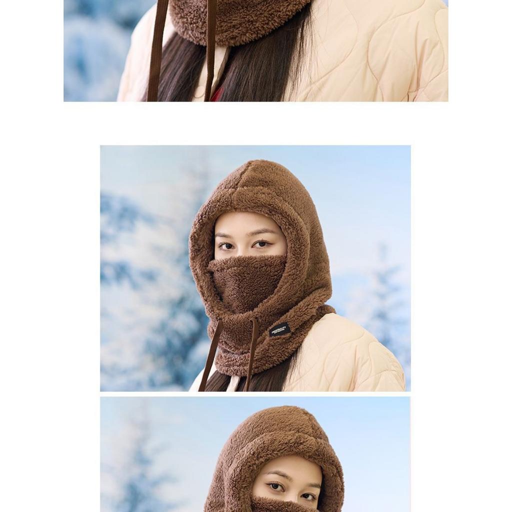 Winter Plush Cold Mask Hat - Elastic Drawstring Closure, Lightweight and Warm  Warm and Windproof Ear Protection Hat with Added Fleece