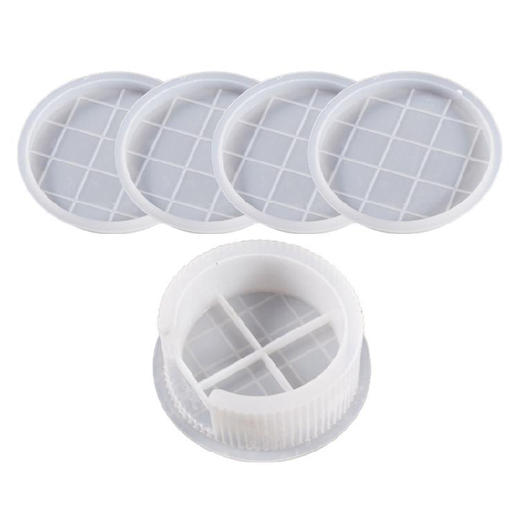 1/5Pieces Round Octagon Epoxy Casting Mould Resin Tray Coaster Mould Kit DIY