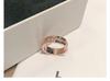 Korean Style Rose Gold Micro-Inlaid Diamond Titanium Steel Ring for Men and Women