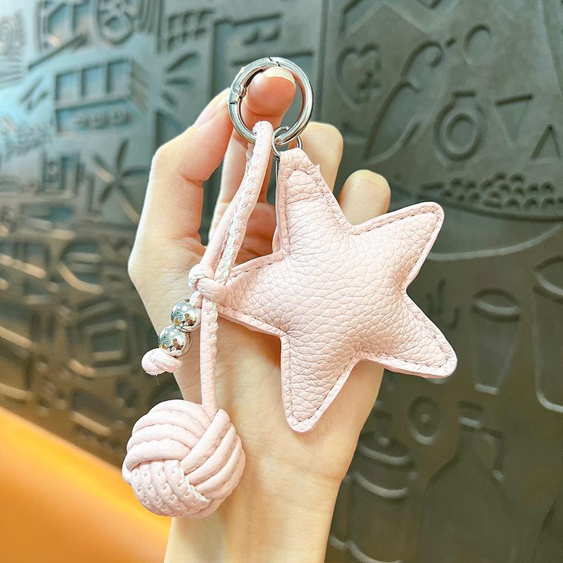 Bolsa de Bola Tejida con Estrella Hecha a Mano Colgante para Colgante de Bolso DIY Regalo Creativo para Mujeres Accesorios Decorativos Colgantes