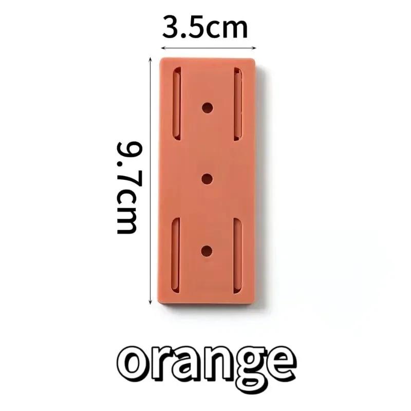 1-4pc Self-adhesive Power Strip Organizer Fixer Wire Socket Power Strip Hanging Sliding Rail Plastic Home Cable Plug Holder Rack