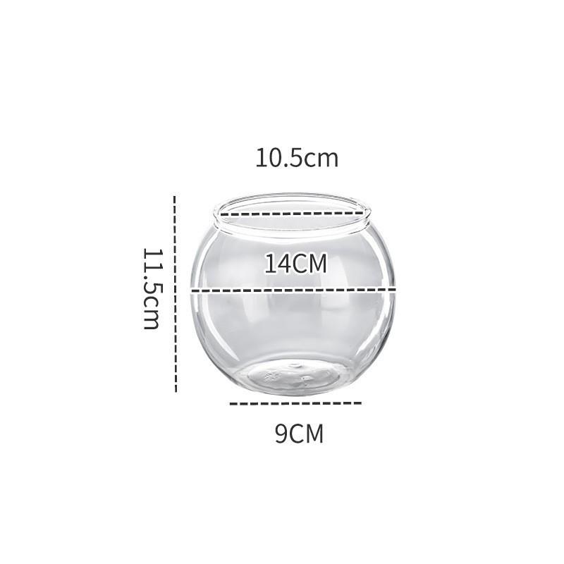 Clear Unbreakable Desktop & Living Room Fish Tank - Round Transparent Tank for Goldfish & Turtles