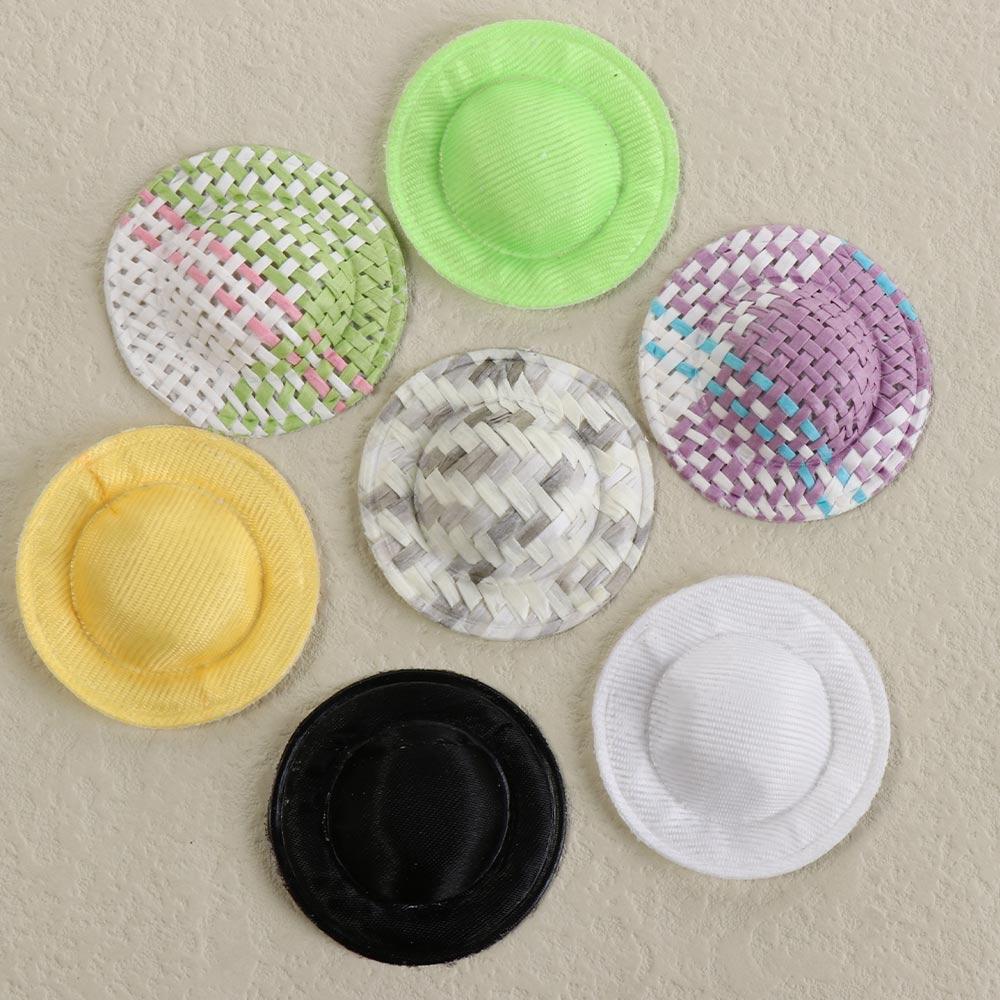 10PCS Mini Mini Cotton Doll Hat Hand Weaved Doll House Ornament Mixed Styles Small Cap Girls Gift