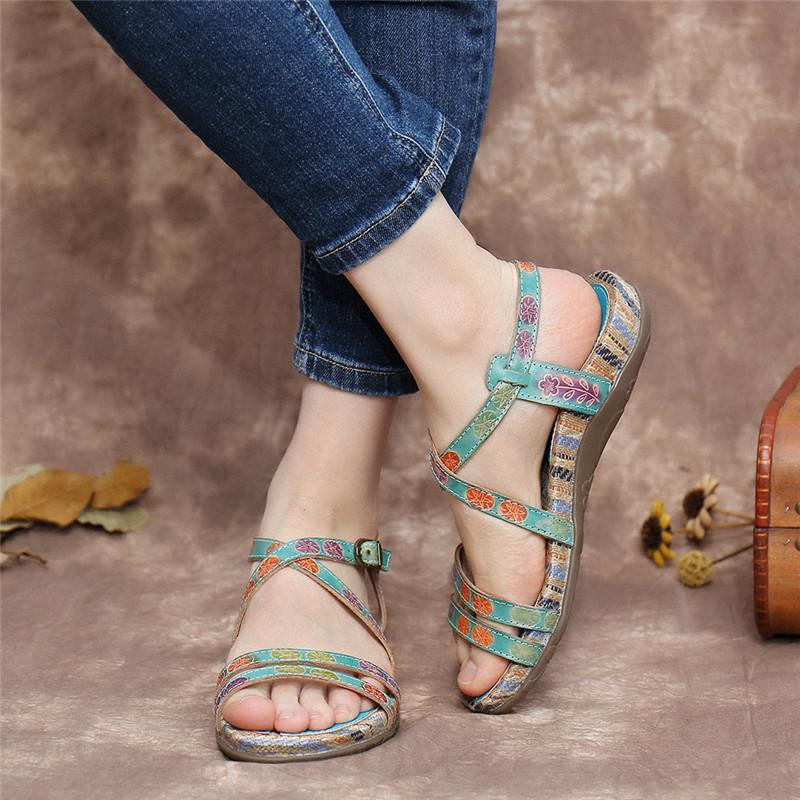 summer splicing flat sandals