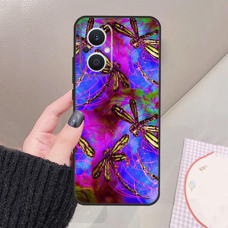 Luxury Dragonfly Funda For OPPO Reno 14 10 11 12 13 Pro 12F 11F 13F 14F 7 8 Lite OPPO Find X9 X8 X6 Pro Case