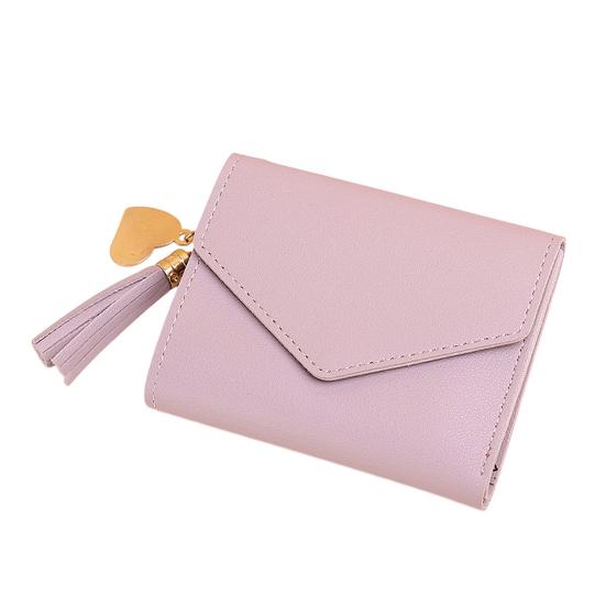 

Women Slim Card Wallet Short Long Wallet with ID Window Zippered Coin Pocket Card Holder Wallet for Travel Shopping Short світло-фіолетового кольору