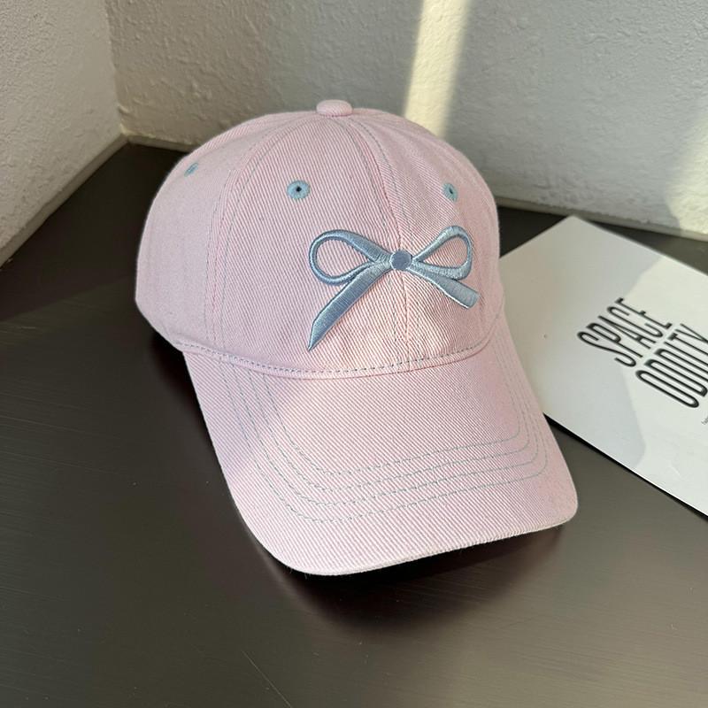 Butterfly Bow Baseball Cap For Women With Wide Brim Sunshade And Breathable Cotton For Summer Style