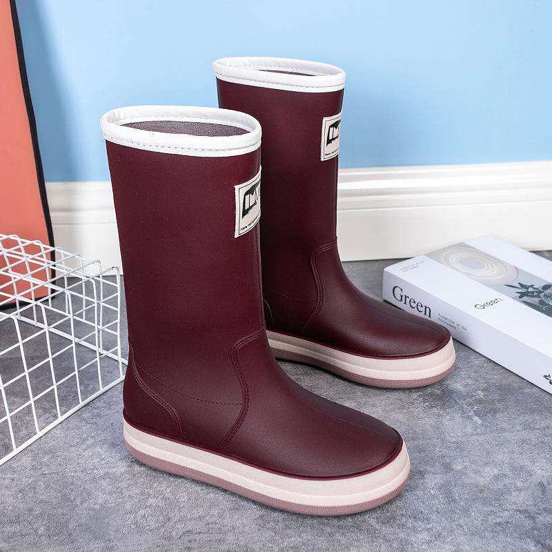 New Korean Version of Fashion Personality Internet Celebrity Contrasting Rain Shoes Men and Women Summer Outdoor Waterproof Parent-child Rain Boots