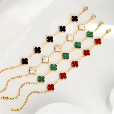 15MM Lucky Four-leaf Clover Bracelet 18K Double-sided Mother-of-pearl Fashion New Temperament Hundred Bracelets
