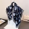 Luxury Square Scarves For Women Soft Stain Neck Scarf Shawl Warp Elegant Neckerchief Bandanas Floral Hijab For Beach Travel