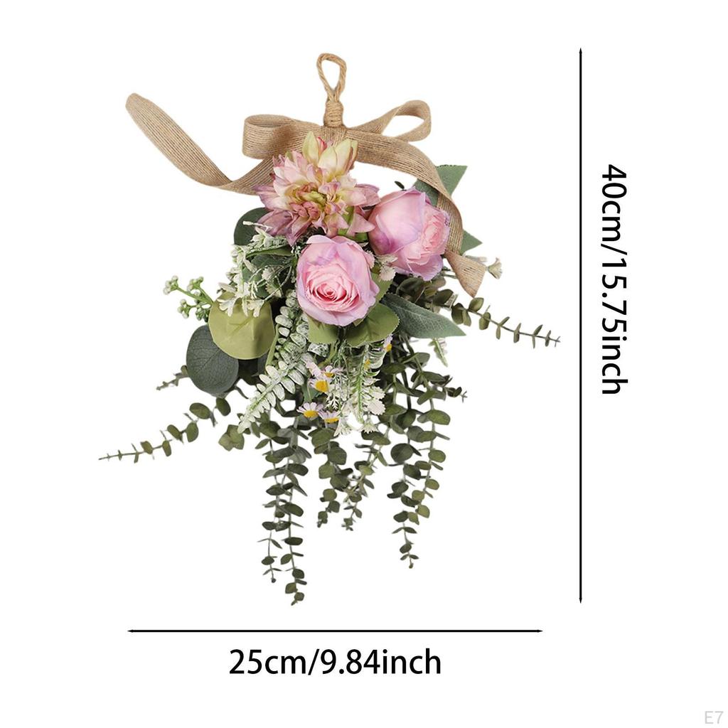 Artificial Floral Swag Flower Teardrop Wreath Decor Sturdy Garland for Wedding Anniversary