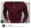 Men's Casual Fleece-lined Half-Zip Stand Collar Sweatshirt