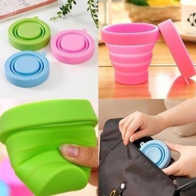 Tazza Pieghevole Telescopica in Silicone Portatile da Viaggio Campeggio Bagno