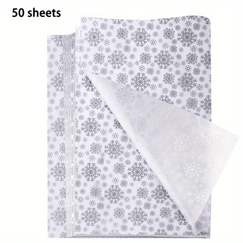 

50 Sheets Silvery Snowflake Wrapping Paper Christmas Tissue Paper for DIY and Craft, Gift Bags Decorations (14 x 20 Inch) 50pcs