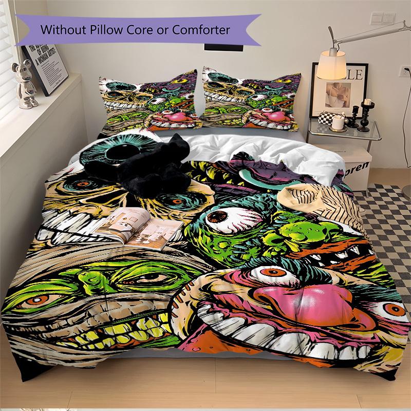 3pcs Monster Mashup Duvet Cover Set, 1 Duvet Cover + 2 Pillowcases (No Insert), High-Definition Print, Home & Dorm Set yy251208068