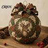 Fabric Ball Craft Set Quilted Christmas Ornament DIY Kit, Patchwork Material Pack Crafting Gift for Beginner, Handmade Xmas Tree Hanging Decor Adults