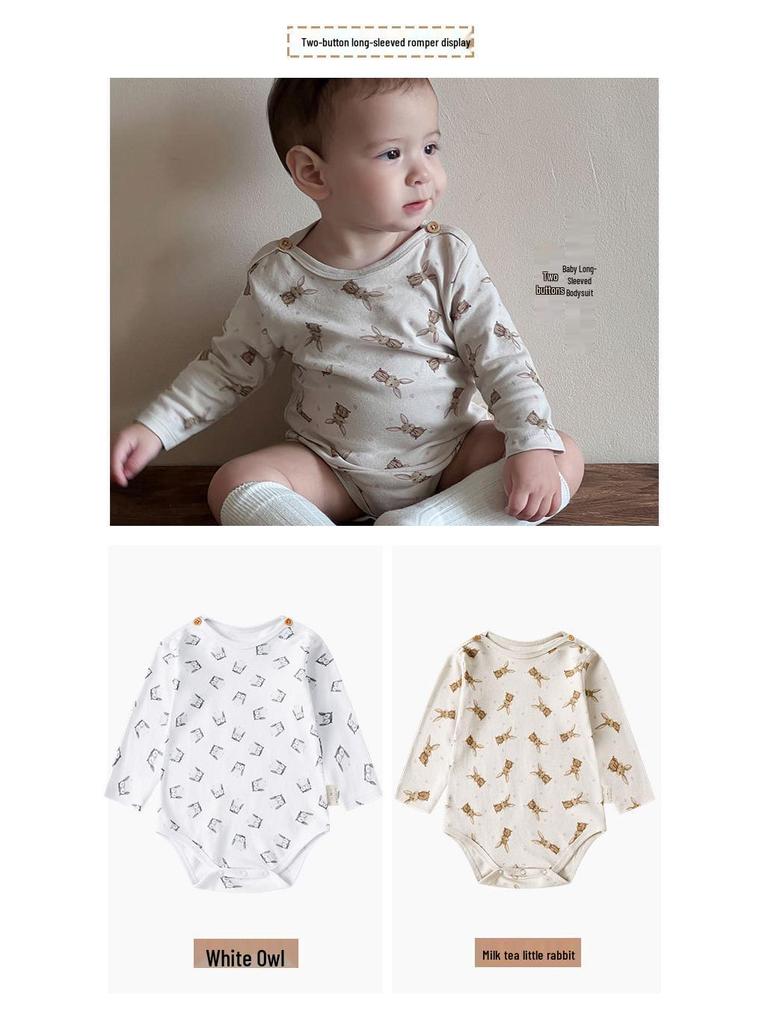 BabyClothes Unisex A-Category Cotton Infant Bodysuit Set – 3-Piece Seasonable, Cute Cartoon Pattern Diaper Cover