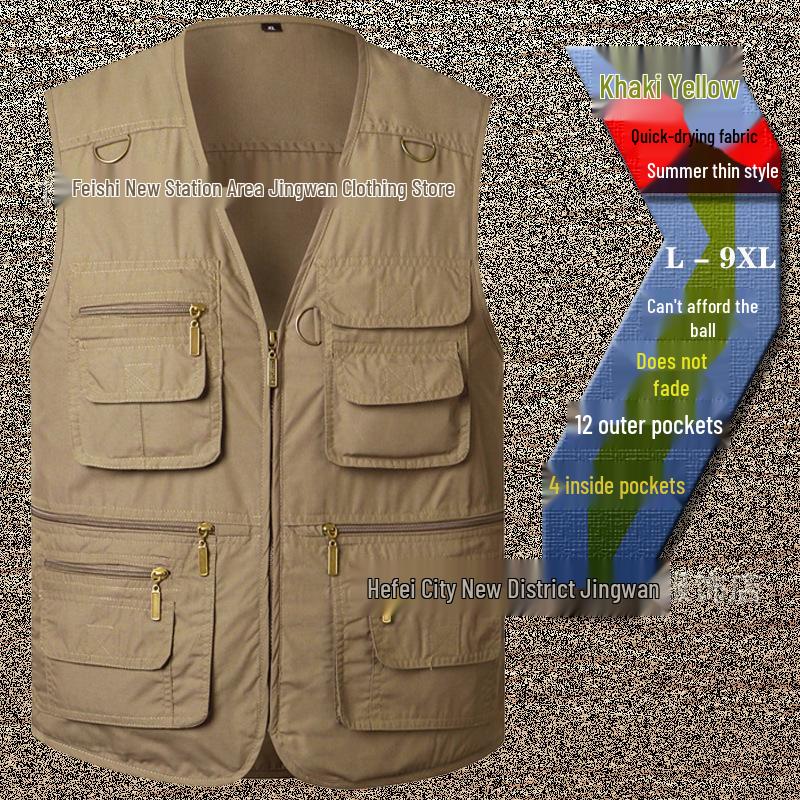 Men's Summer Mesh Multi-Pocket Fishing Vest – Outdoor Lightweight Sleeveless Jacket
