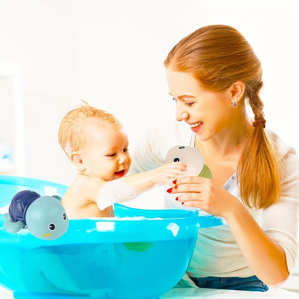 3Pack Bath Toys Floating Turtle Bath Toys with Red, Blue,Green Turtles  Safe Non Toxic Baby Bathtub,Pool Swim Learning Toys for Toddlers 1-3 Years Old