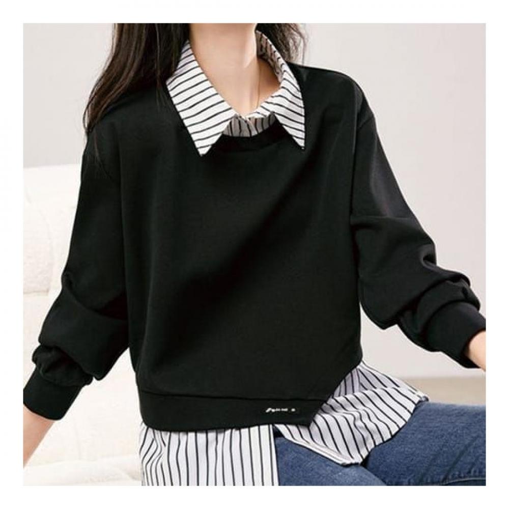 Navava Women S caSual STripe Two In One T ShirT nT2039