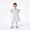 Girls' Blue Floral Doll Collar A-Line Dress