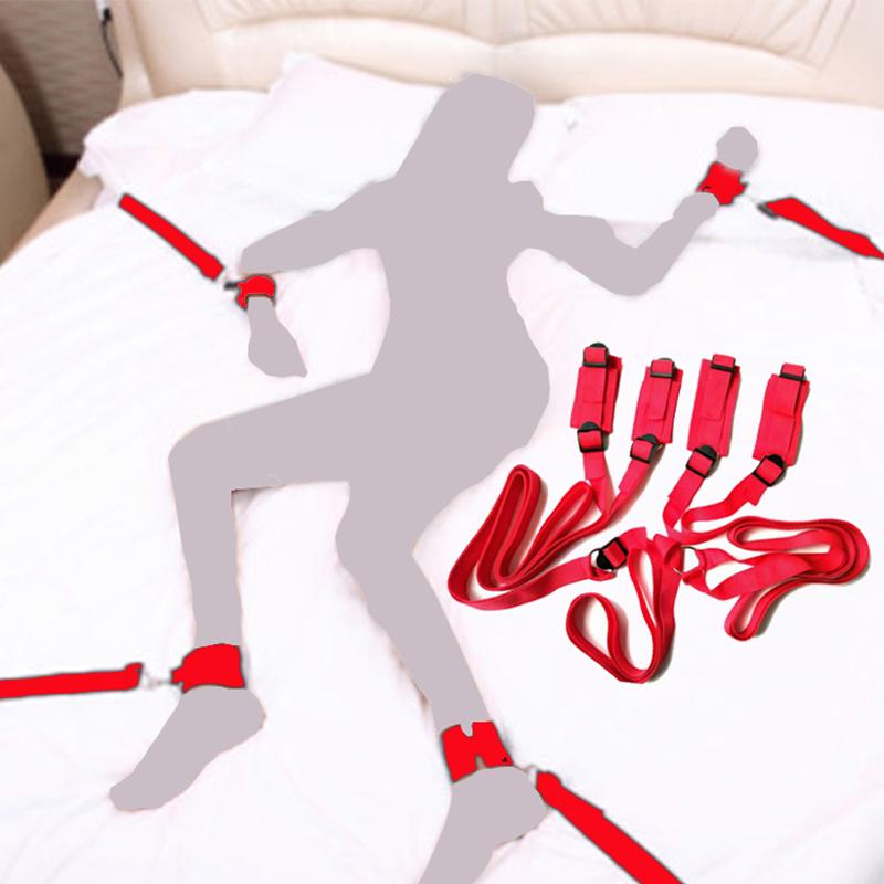 BDSM Erotic Bandage Accessories For Sex Woman Plus Size Lingerie Adjustable Handcuffs And Anklets Bed Sex Toys Products Exotic