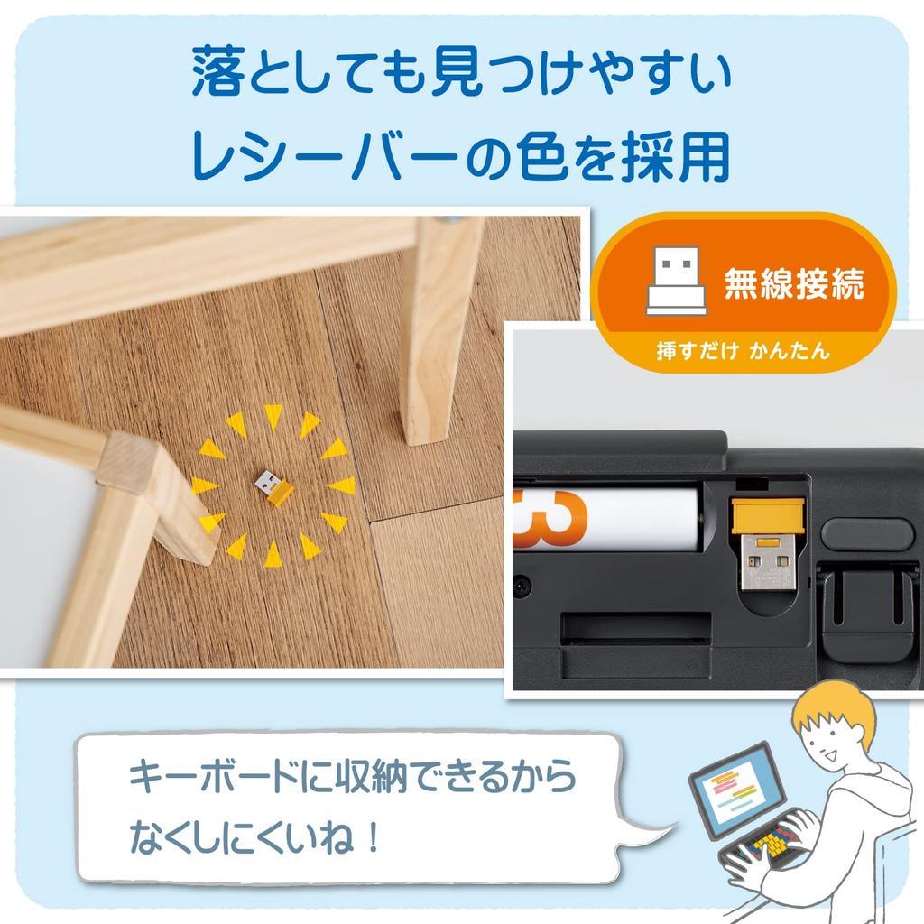 ELECOM KEY PALETTO Wireless for Computer Learning and Supervised by Vice President Kanemune Susumu of Osaka Includes Reading Keyboard, 2.4GHz,