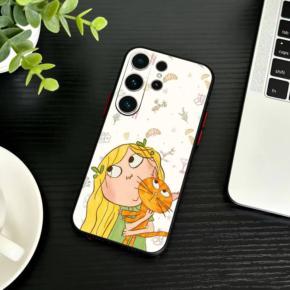 D-Charlie and Lola Cartoon Phone Case For Samsung S26,S25,S24,S23,S22,S21,S20,S30,Ultra,Plus,Fe,Note,5G Black Cover