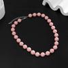 Handmade Pink Acrylic Beaded Necklace Fashion Choker Necklace Neck Chain Simple Clavicle Chain Statement Jewelry