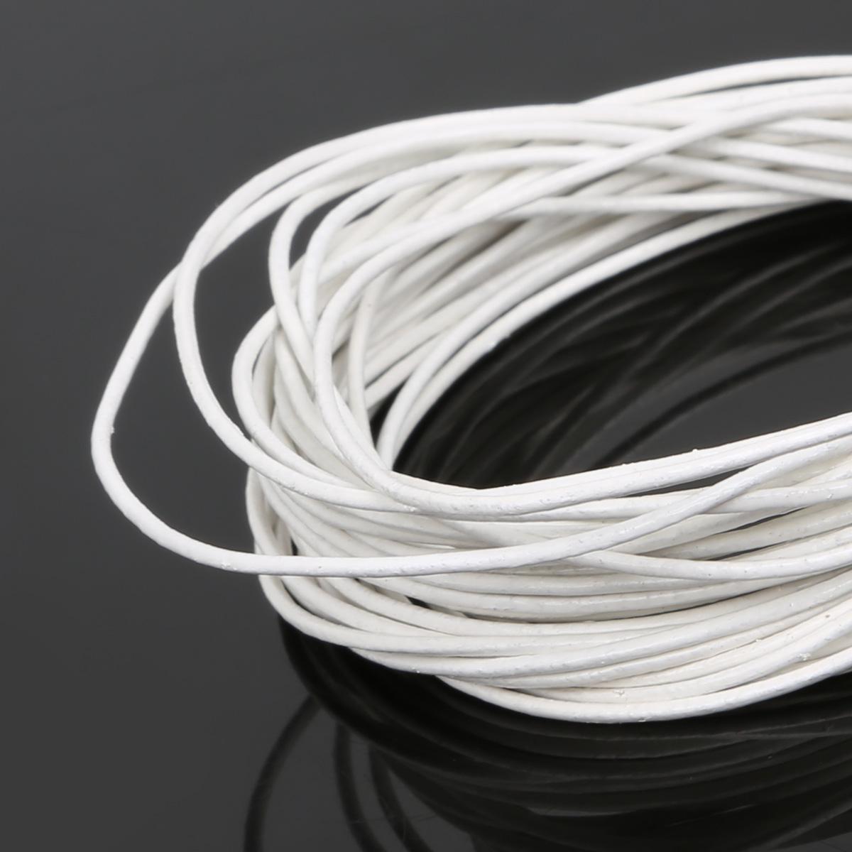 

Натуральна кругла шкіряна шнурова нитка для браслетів, виготовлення ювелірних виробів своїми руками Шнуровий шнурок 1mm 5M білий